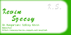 kevin szecsy business card