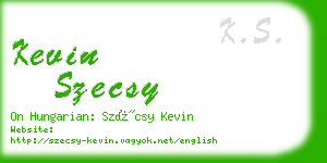 kevin szecsy business card